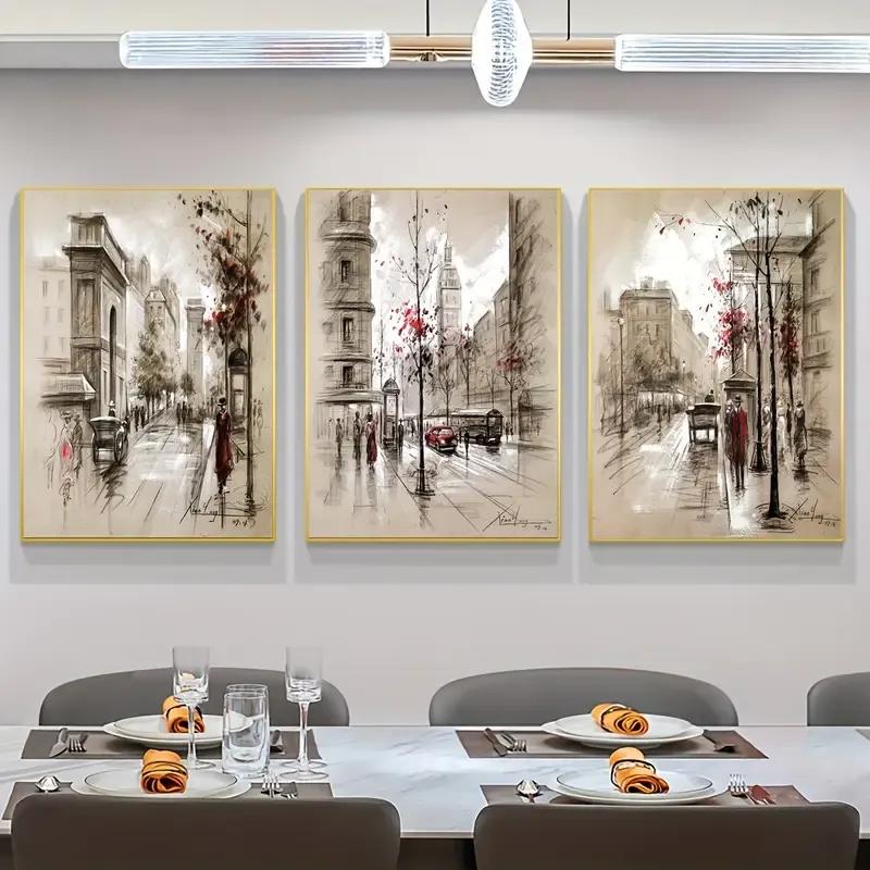 Stunning 3 PCs Abstract Wall Art & painting for vibrant Home Drcore