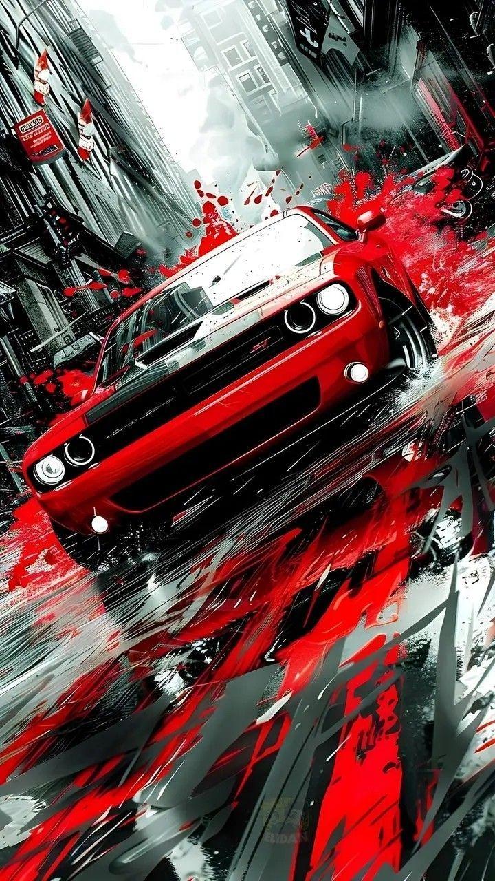 Colorful Cars Design Wall Art set of 3 Pcs